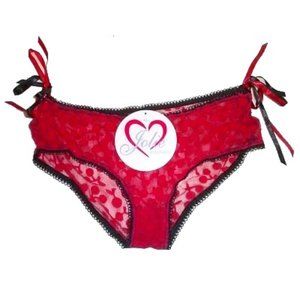 JOLIE INTIMATES Red Cherry Lace Panty - Size 5